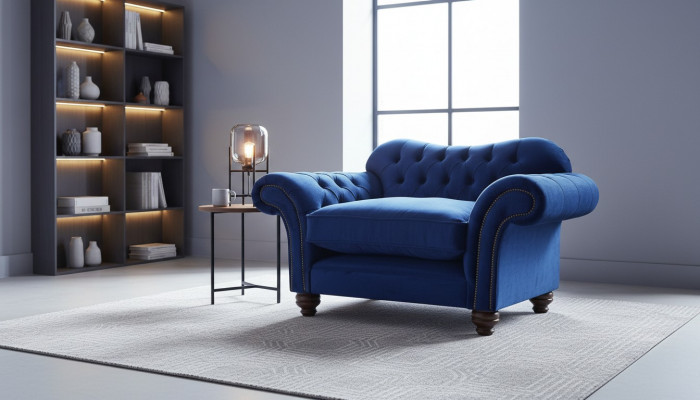 Ohrensessel Fauteuil Fernseh Design Polster Sofa Canapé Chesterfield Textil Bloéier