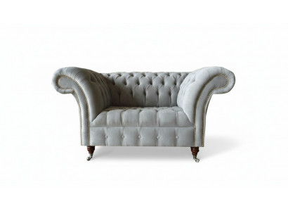 Chesterfield Fauteuil Canapé Këssen Sofa Stoff Canapéen 1,5-Sëtzer Eensëtzer