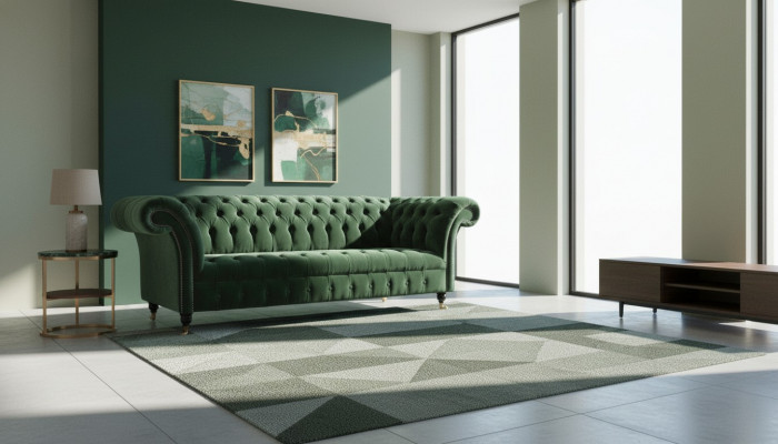 Chesterfield 3 Sëtzer Sofas Polstersëtz Canapé Sofa Garnitur Grouss Canapéen
