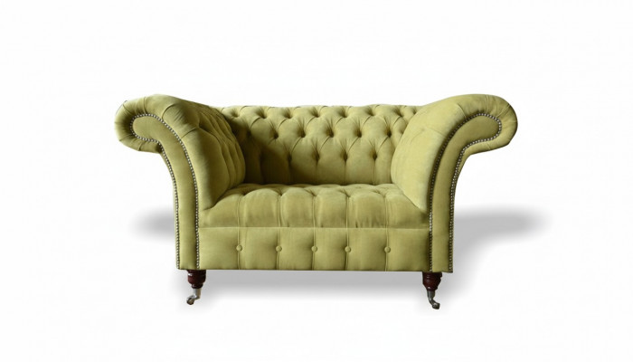 Chesterfield Canapé Couch Polster Garnitur 1,5-Sëtz-Sofa Klassesch Einsëtzer