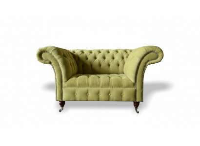 Chesterfield Canapé Couch Polster Garnitur 1,5-Sëtz-Sofa Klassesch Einsëtzer