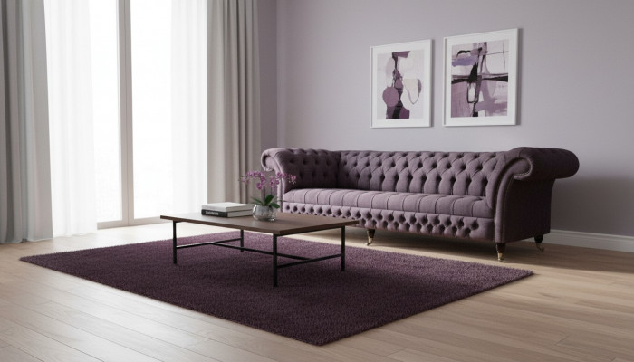 XXL Grouss Canapé Couch Chesterfield 265cm Polster Canapéen 4-Sëtz Lieder
