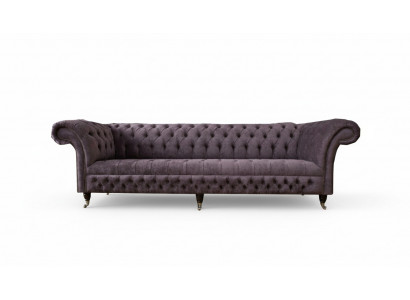 XXL Grouss Canapé Couch Chesterfield 265cm Polster Canapéen 4-Sëtz Lieder