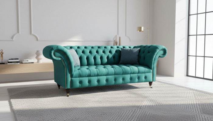 Sofa 2 Sëtzer Chesterfield Polster Design Luxus Couch Sofasen Lounge Club Sofasen