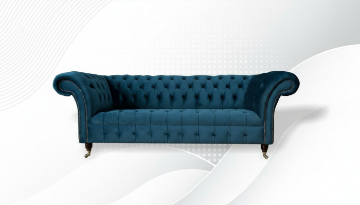 XXL grousse Sofa 3 Sëtzer Couch Chesterfield Polstersëtz Garnitur Stëff Textil