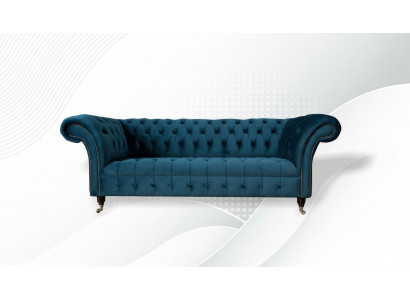 XXL grousse Sofa 3 Sëtzer Couch Chesterfield Polstersëtz Garnitur Stëff Textil