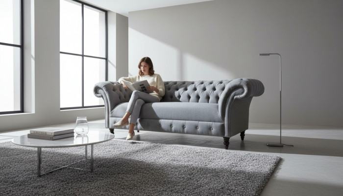 xxl grouss Sofa 3 Sëtzer Couch Chesterfield Polster Garnitur Sëtz Stoff Textil
