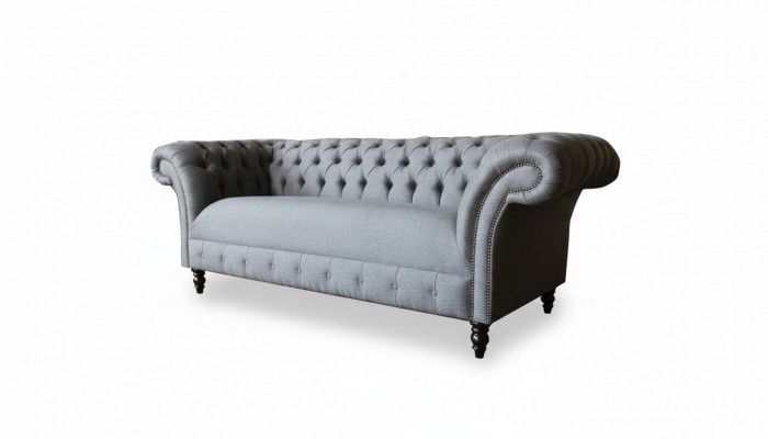 xxl grouss Sofa 3 Sëtzer Couch Chesterfield Polster Garnitur Sëtz Stoff Textil