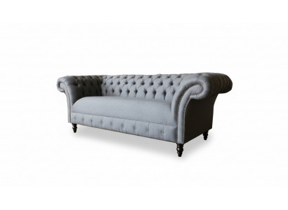 xxl grouss Sofa 3 Sëtzer Couch Chesterfield Polster Garnitur Sëtz Stoff Textil