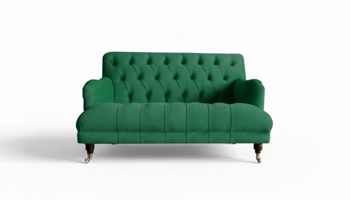 Chesterfield Sesselen Canapé Polster Sofa Canapécke 1,5 Sëtzer Einsëtzer Gréng Textil