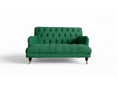 Chesterfield Sesselen Canapé Polster Sofa Canapécke 1,5 Sëtzer Einsëtzer Gréng Textil