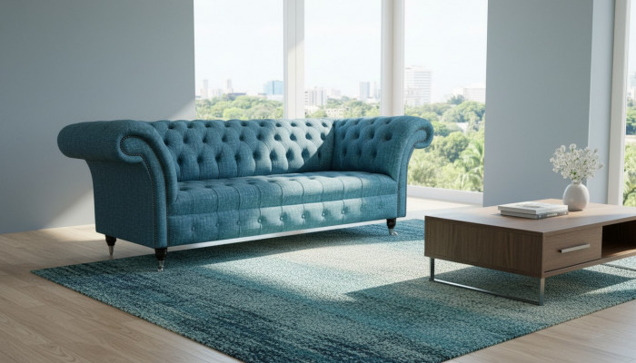 Chesterfield Canapé Sofa Polster 3 Sëtz Dekor Canapéen Sëtz Garnitur Sofas