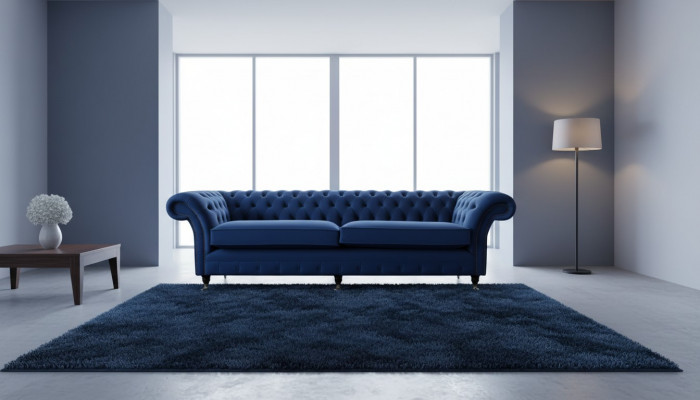 Blo XXL Grouss Sofa Couch Chesterfield 265cm Polster Sofas 4 Sëtzer