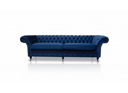 Blo XXL Grouss Sofa Couch Chesterfield 265cm Polster Sofas 4 Sëtzer