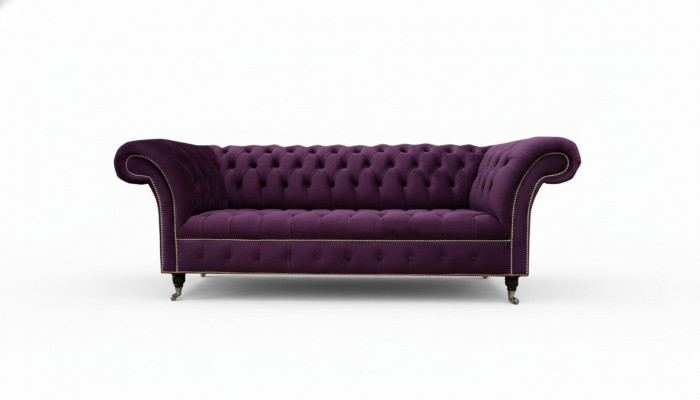 XXL Canapé 3-sëtz Couche Matelassé Chesterfield Sëtz Garnitur Textil Lieder