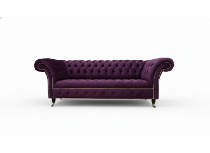 XXL Canapé 3-sëtz Couche Matelassé Chesterfield Sëtz Garnitur Textil Lieder