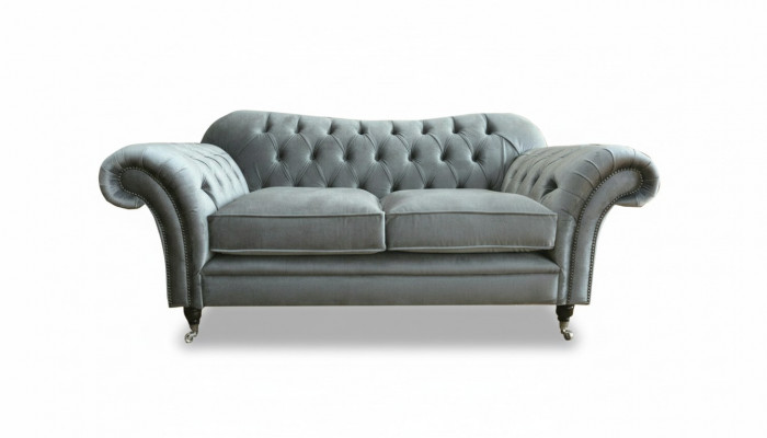 Chesterfield Textil Canapé 2 Sëtzer Luxus Canapé Polster Canapéen Design Stoffcanapéen Nei