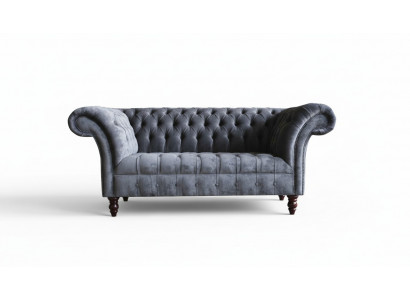 Chesterfield 3-Sëtz Stuff Canapé Sofa Polster Sëtz Textil Garnissur Gro