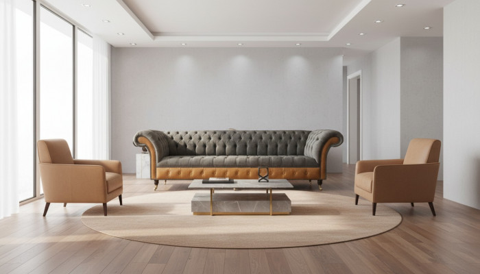 xxl Canapéë Chesterfield Gepolstert Design Luxus Canapé 4-Sëtz Lieder Sofas