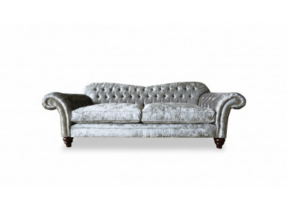 Dräisëtzer Sofa 3-Sëtz Couch Chesterfield Polstersëtzung Garnitur Samt Gro.