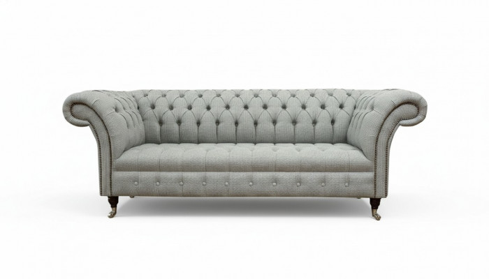 Chesterfield 3 Sëtz Designer Sofa Sofas Polster Couchen Stoff Textil