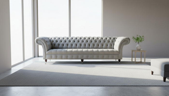 xxl Grouss Sofa Couch Chesterfield 265cm Polstersofa 4 Sëtzer Textil Modern