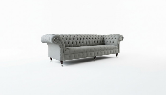 xxl Grouss Sofa Couch Chesterfield 265cm Polstersofa 4 Sëtzer Textil Modern