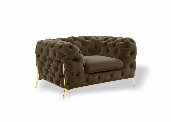 Chesterfield Ouresëtz Fauteuil 1 Sëtz Sofa Couch Polster Couchë Stoff Nei