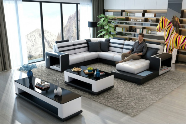 Wunnlandschaft Eckspléck U-Form Sofa Couch Design Couch Textil Modern Polster Nei