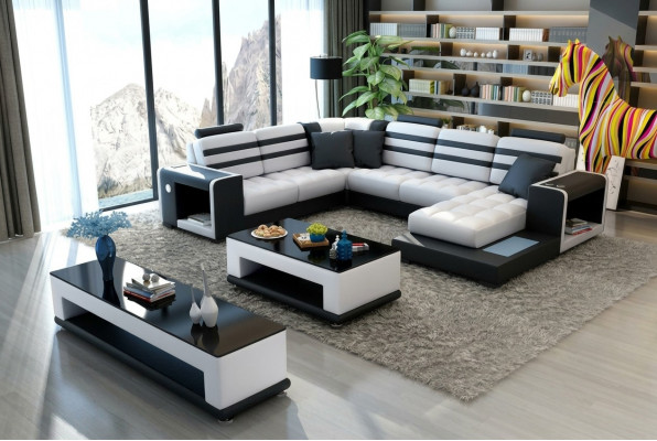 Wunnlandschaft Eckspléck U-Form Sofa Couch Design Couch Textil Modern Polster Nei