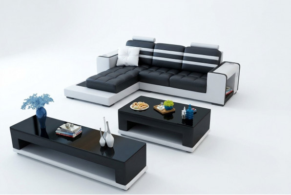 Ecksofa Këssen L Form Clubdësch Sideboard Lieder-Sofa Wunlandschaft Nei