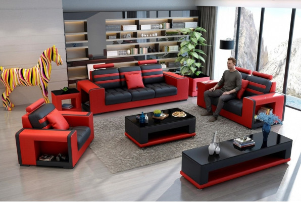 Luxus Sofagarnitur 3+2+1 Sëtzer Wunnlandschaft Sofa Canapé Polster Garnitur Sofas Lieder