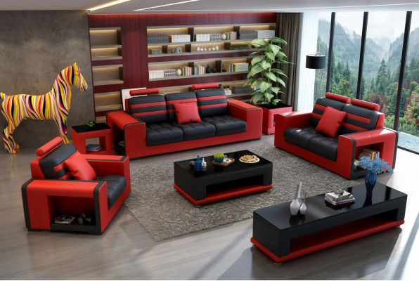 Luxus Sofagarnitur 3+2+1 Sëtzer Wunnlandschaft Sofa Canapé Polster Garnitur Sofas Lieder