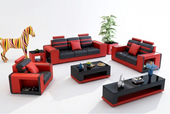 Luxus Sofagarnitur 3+2+1 Sëtzer Wunnlandschaft Sofa Canapé Polster Garnitur Sofas Lieder