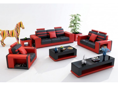 Luxus Sofagarnitur 3+2+1 Sëtzer Wunnlandschaft Sofa Canapé Polster Garnitur Sofas Lieder