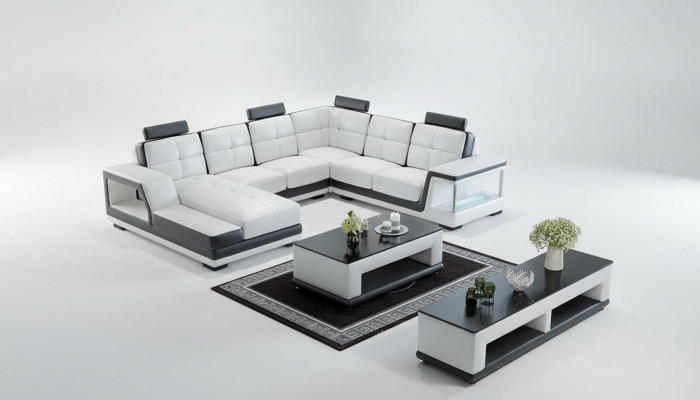 Eckcanapé a Form Gepolstert Eckcanapé Wunnlandschaft Ledercanapé Modern Neit