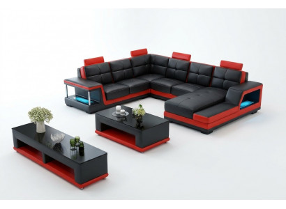 Wunnlandschaft U-Form Ecksofa Couchtisch Sideboard Design Grouss Sofa Neit