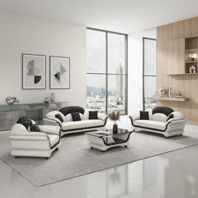 Komplett Set Sessellef 321 Sëtz Couchtisch Designer Wohnlandschaft 4tlg. Nei
