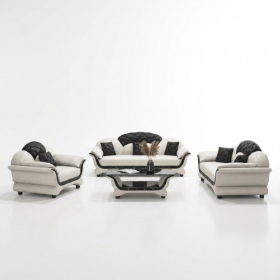 Komplett Set Sessellef 321 Sëtz Couchtisch Designer Wohnlandschaft 4tlg. Nei