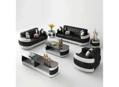 Modern Luxus Sofagarnitur 3+2+1 Sëtz Set Design Sofa Polster Couche Canapé Nei