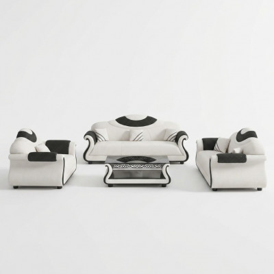 Sitzgrupp Sofagarnitur 3+2+1 Sëtz Sofas Canapé Polster Garnitur Design Modern Couchen Stoff Nei