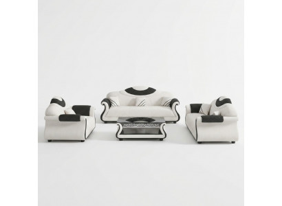 Sitzgrupp Sofagarnitur 3+2+1 Sëtz Sofas Canapé Polster Garnitur Design Modern Couchen Stoff Nei