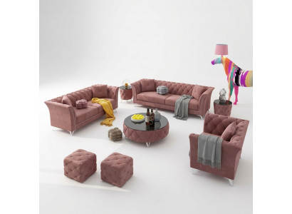 Sofagarnitur 3+2+1 Sëtzer Stoff Couchen Polster Garnitur Sofas Couch Designer