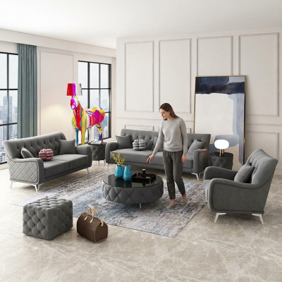 Canapé Couché Samt Polster Sëtz 321 Sëtzer Design Couchen Sofas Stoff Nei
