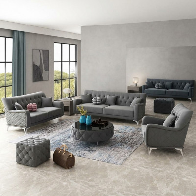 Canapé Couché Samt Polster Sëtz 321 Sëtzer Design Couchen Sofas Stoff Nei