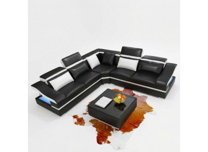 Luxus Design Eck-Ecksofa L-Form Modern Sofas Ledersofa Couch Wunnlandschaft Sofa Sëtz
