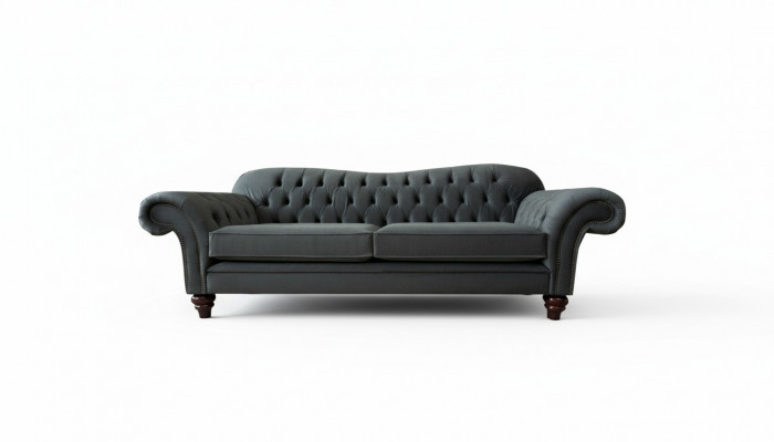 XXL Chesterfield Sofa 4 Sëtzer Couch Polster Sëtz Garnitur Lieder Textil