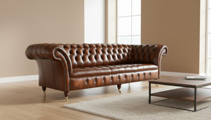 Brong Chesterfield Canapé Couch Polster Lieder Couch Set 4 Sëtzer
