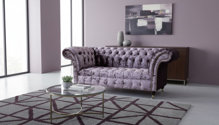 Chesterfield Sofa Couch Zweisitzer Stoff Couchen Sofas 2er Sëtz Polster Samt