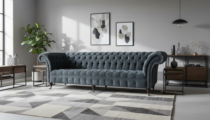 Chesterfield Lieder Gepolsterte Luxus Sofa Design Couch Klassesch Dekor Sofa